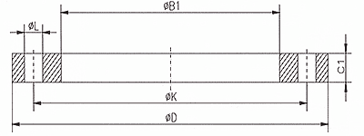drawing: Slip on flanges EN 1092-1 Type 01